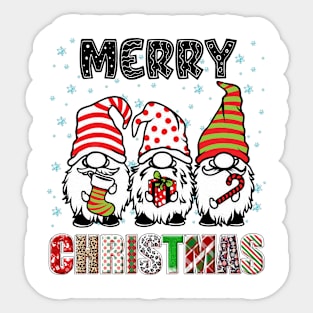 Merry Christmas Gnome Family Funny Xmas Tree Women Men Kids Sticker